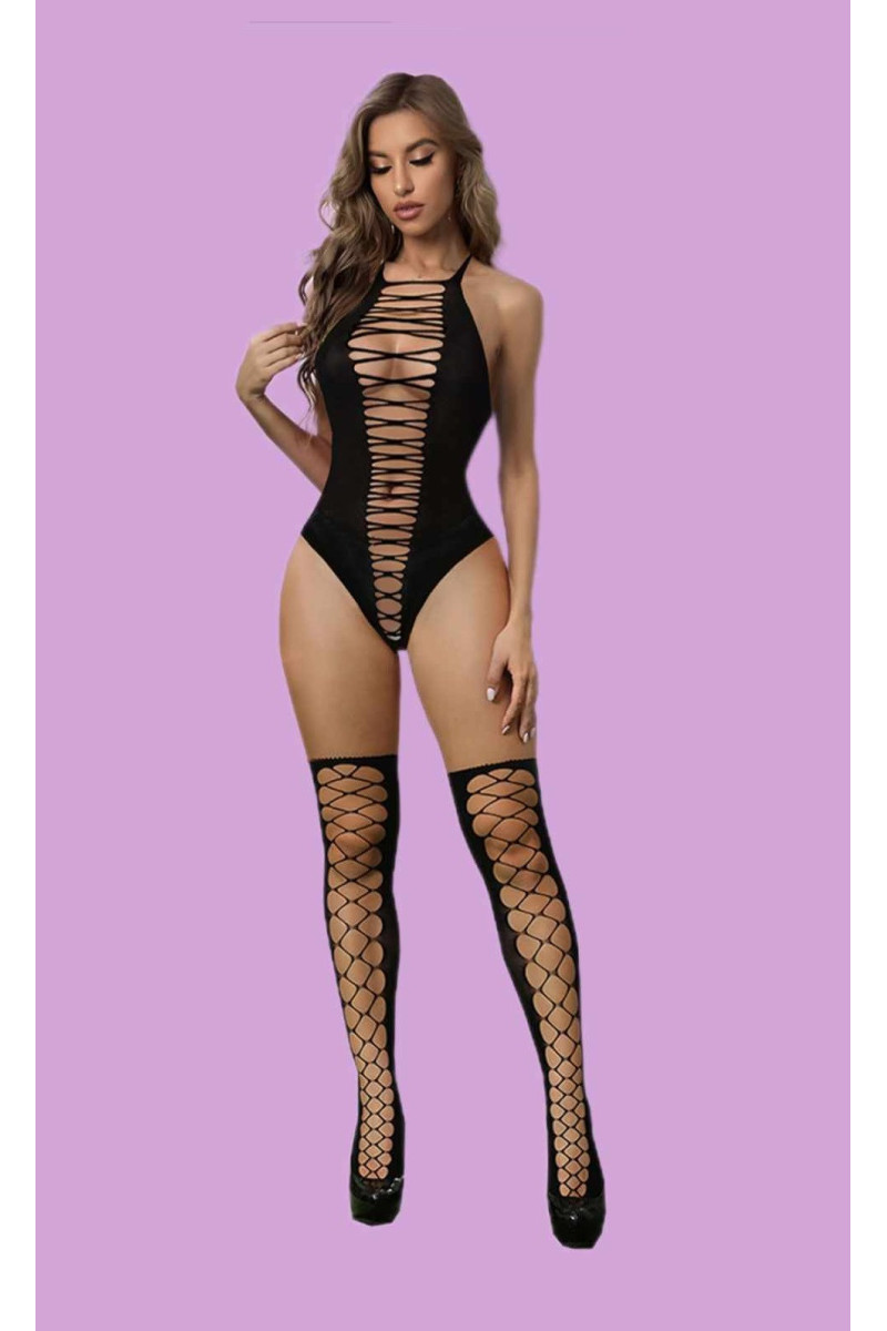 ZESTAW BODYSTOCKING Z RĘKAWICZKAMI